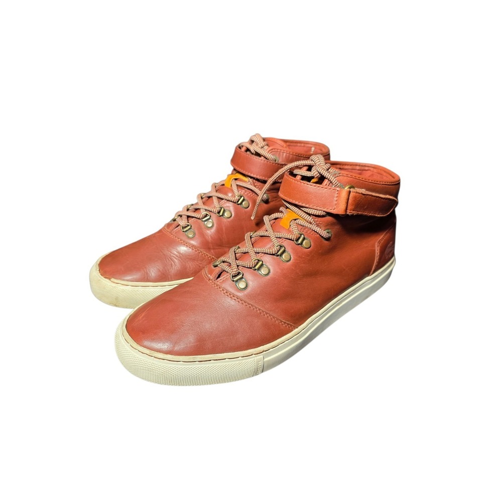 Lacoste Cerberus Steps SRM‎ Leather Mens 10.5 Brown High Top Sneakers